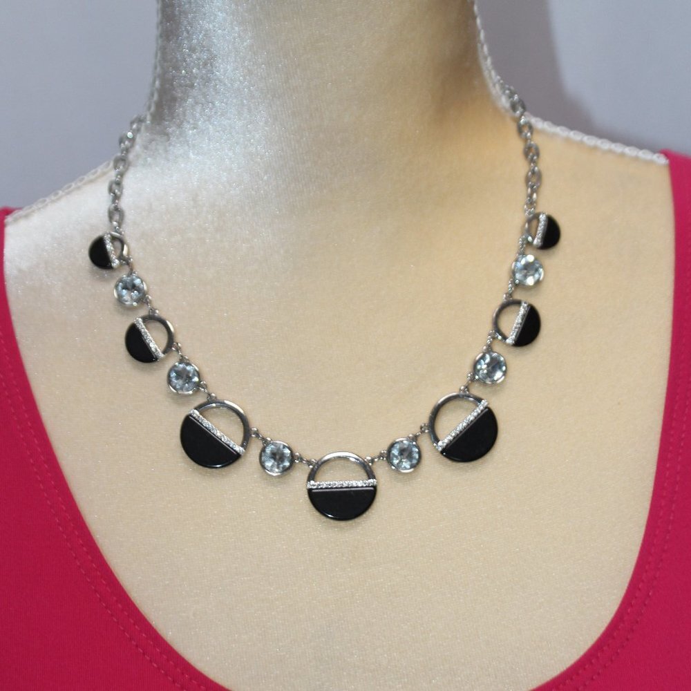 White House Black Market Black and Silver Necklace - Picture 2 of 6